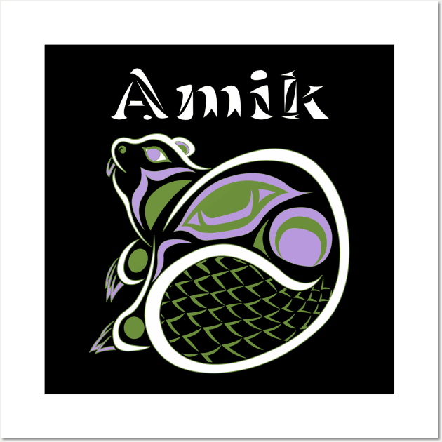 Amik (Beaver) genderqueer Pride Wall Art by KendraHowland.Art.Scroll